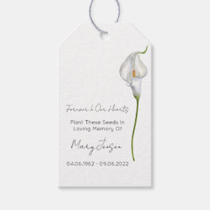 Calla lily Seed Packet Memorial Funeral Gift Tags