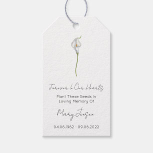 Calla Lily Seed Packet Memorial Funeral Gift Tags