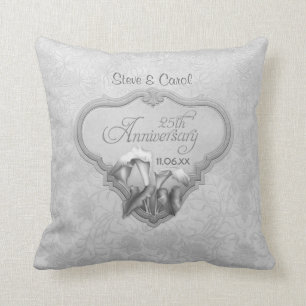 Calla Lily Silver Anniversary - Customize Throw Pillow