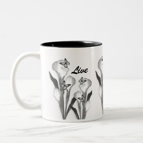 calla lily sketch coffee mug Live Love Laugh