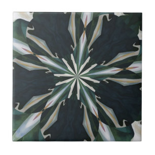 Calla Lily Star Kaleidoscope Ceramic Tile