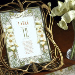 Calla Lily Table Numbers Art Nouveau Wedding<br><div class="desc">Art Nouveau Vintage wedding table numbers by Alphonse Mucha in a floral, romantic, and whimsical design. Victorian flourishes complement classic art deco fonts. Please enter your custom information, and you're done. If you wish to change the design further, click the blue "Customize It" button. Thank you so much for considering...</div>