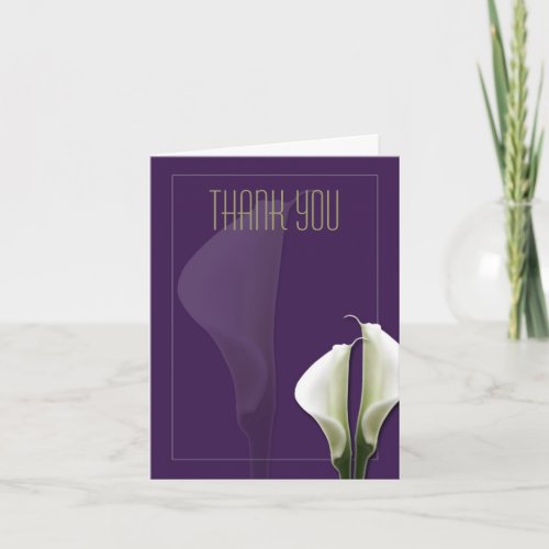 Calla Lily Thank You Note on Purple