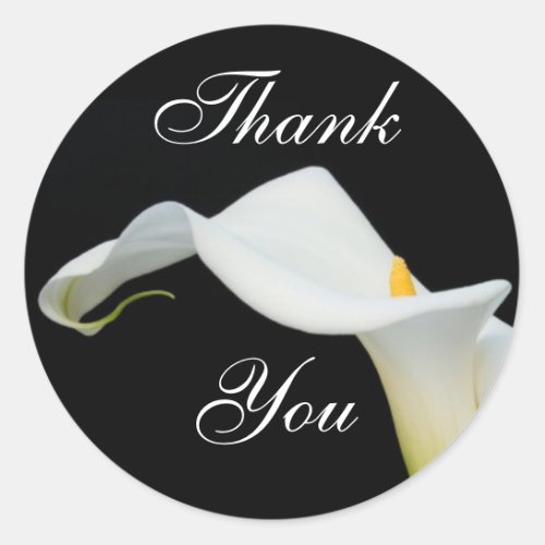 Calla Lily Thank You StickerSeal Classic Round Sticker