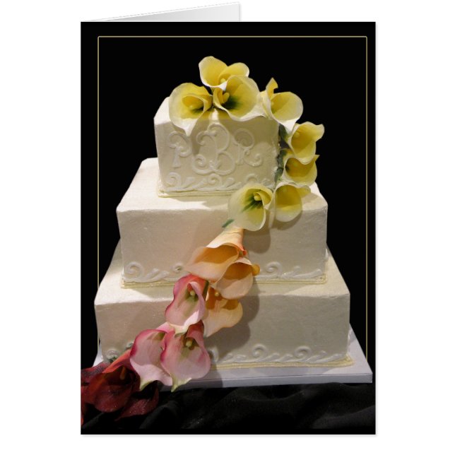 Calla lily wedding cake cards (Front)
