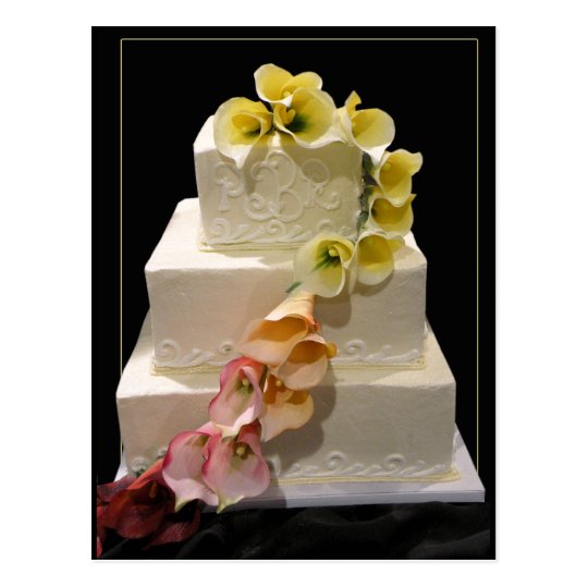 Calla Lily Wedding Cake Postcard Zazzle Com