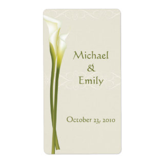 Calla Lily Wedding Favor Labels