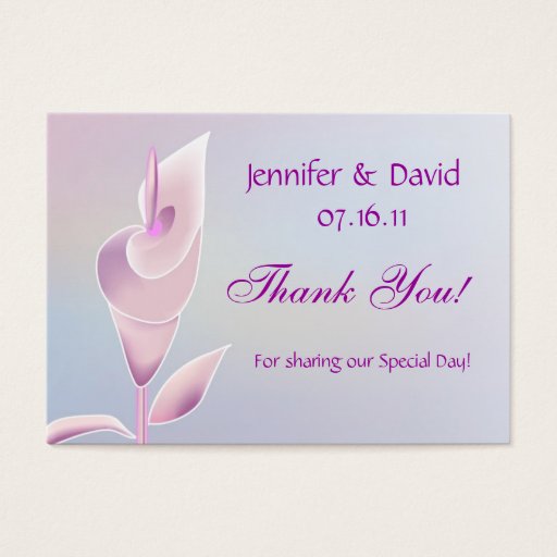 Customizable Calla Lily Wedding Gift Tag/Business Card