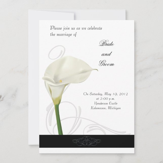 Calla Lily Wedding Invitation (Front)