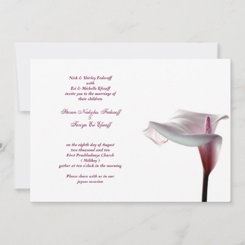 Calla Lily Wedding Invitation
