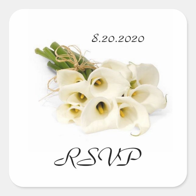 Calla Lily Wedding Invitation Envelope Seals (Front)
