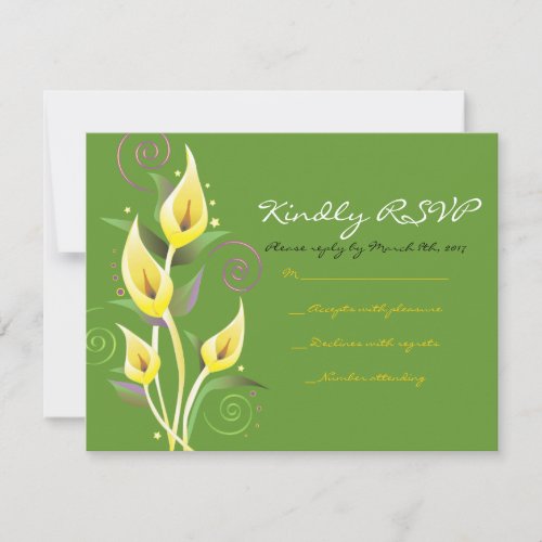 Calla Lily Wedding Invitation Invite Flower Reply