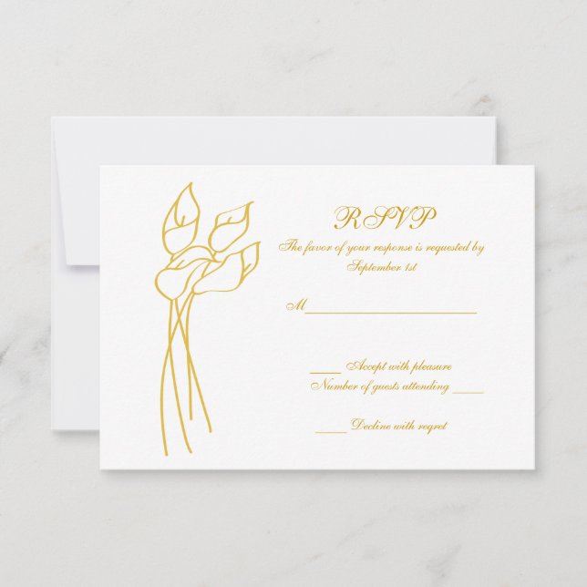 Calla Lily wedding rsvp Card (Front)
