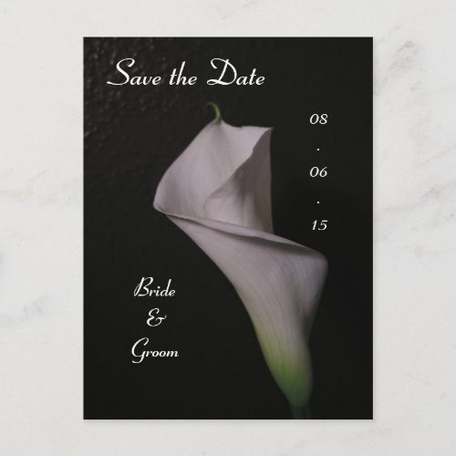 Calla Lily Wedding Save the Date Announcement Postcard