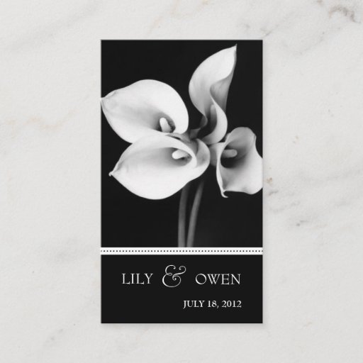 Customizable calla lily wedding website business cards