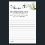 Calla Lily Who I am Bridal shower game card Flyer<br><div class="desc">Add your own information and for further customization,  click the link "click to customize further". ~ Check collection for matching games,  invitation,  signs,  and more ~</div>