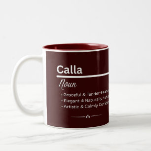 Calla Personalized Girl Name Meaning Coffee Mug