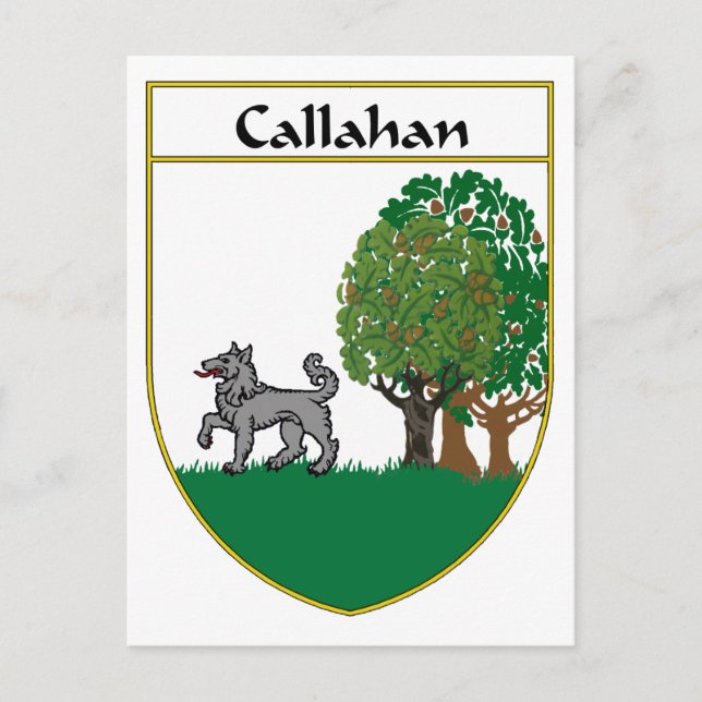 Callahan Coat of Arms/Family Crest Postcard (Front)