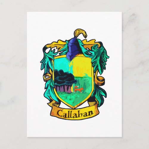 Callahan Family Crest cutout Postcard