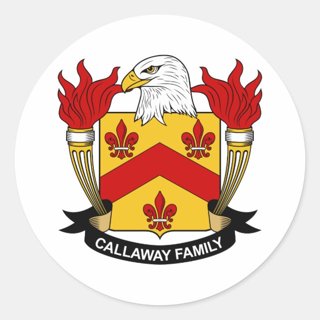 Callaway Family Crest Classic Round Sticker (Front)