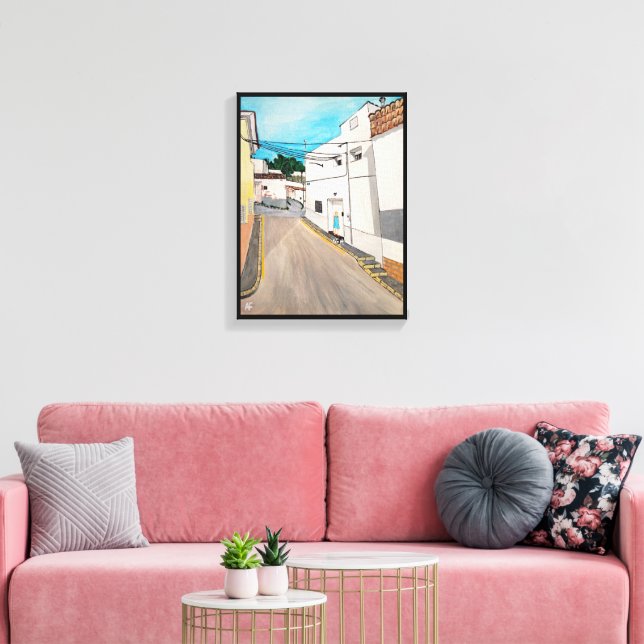 Calle Cabanilles Painting by Alfred Fox Canvas Print (Insitu(LivingRoom))