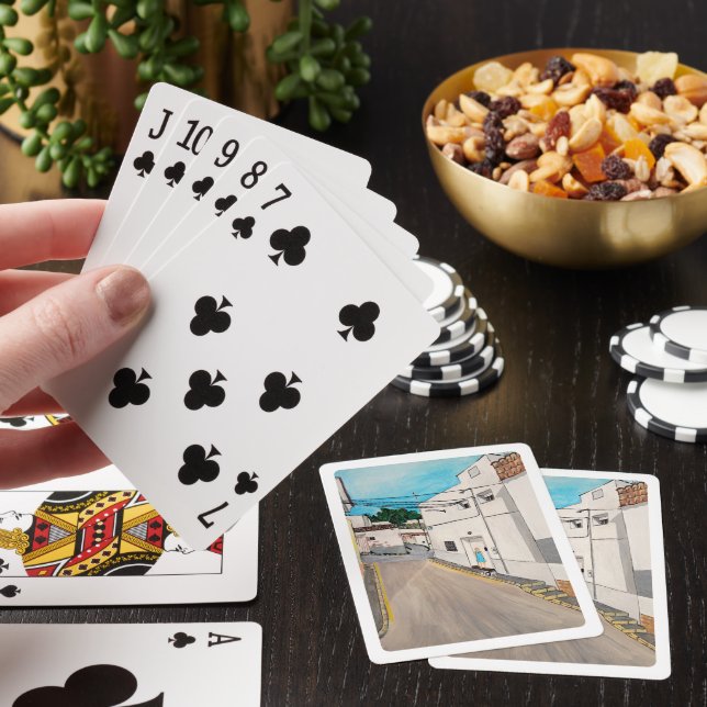 Calle Cabanilles Painting by Alfred Fox Poker Cards (In Situ)