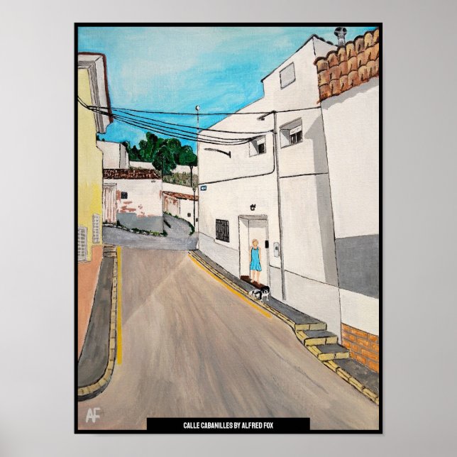 Calle Cabanilles Painting by Alfred Fox Poster (Front)