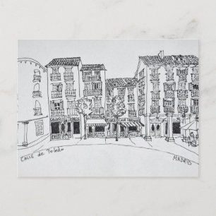 Calle de Toledo shopping street, Madrid, Spain Postcard