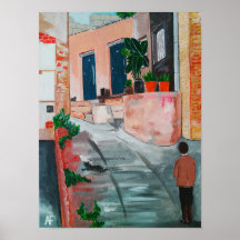 Calle Del San Miguel Painting by Alfred Fox
