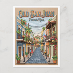 Calle San Sebastián San Juan Puerto Rico Postcard