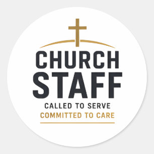 Called to Serve Church Staff Christian Typography Classic Round Sticker