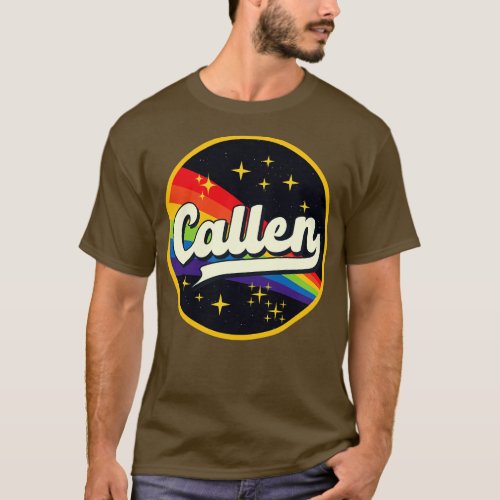 Callen Rainbow In Space Vintage Style T_Shirt
