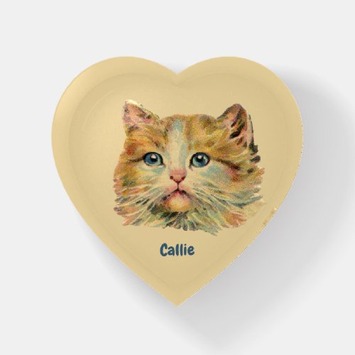CALLIE  CAT LOVERS  Vintage Ginger Cat   Paperweight