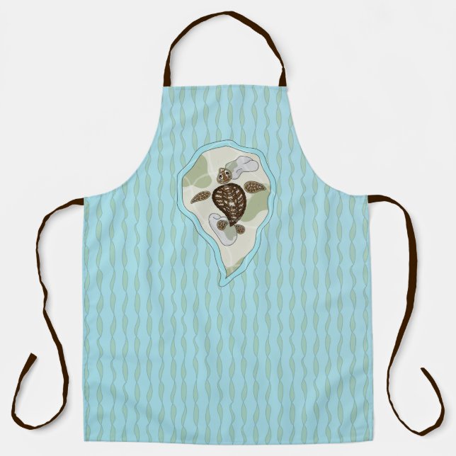 Callie the Sea Turtle All-Over Print Apron (Front)