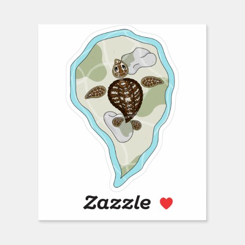 Callie the Sea Turtle Contour Sticker