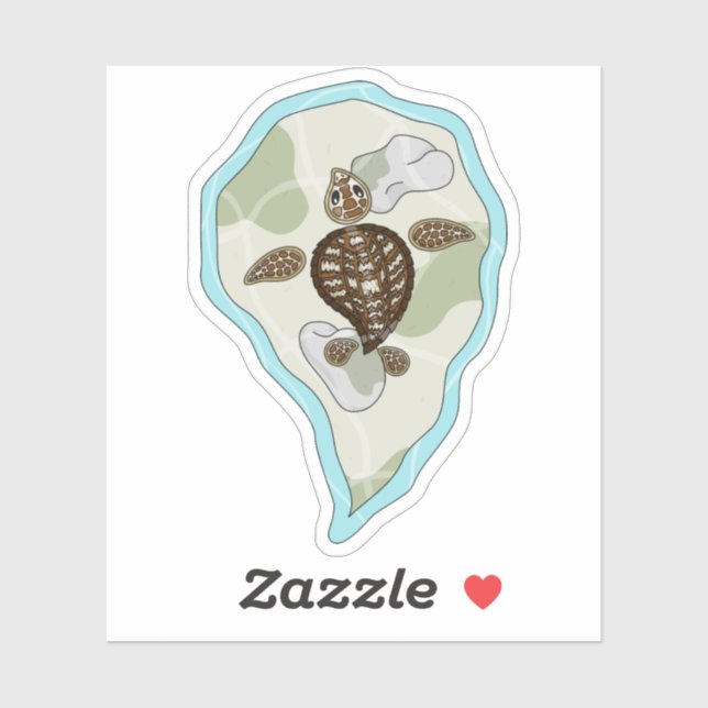 Callie the Sea Turtle Contour Sticker (Sheet)