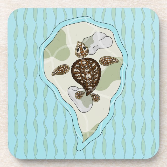 Callie the Sea Turtle Cork Coaster (Front)