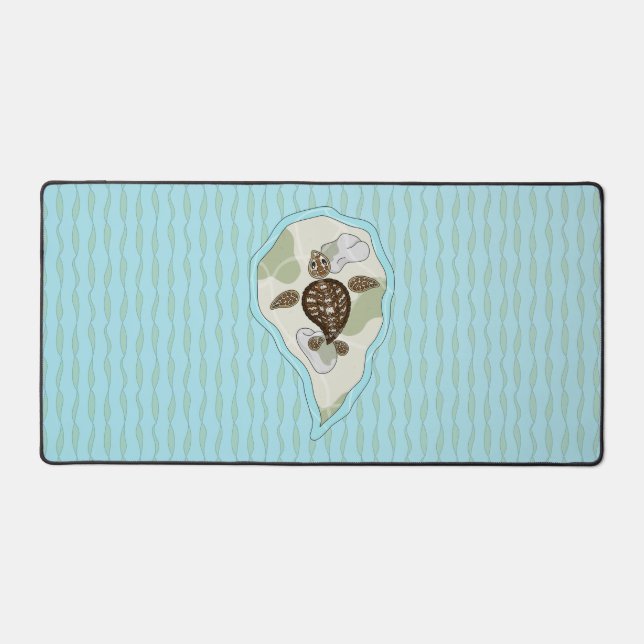 Callie the Sea Turtle Desk Mat (Front)
