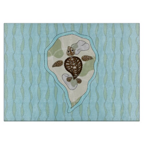 Callie the Sea Turtle Glass Cutting Board