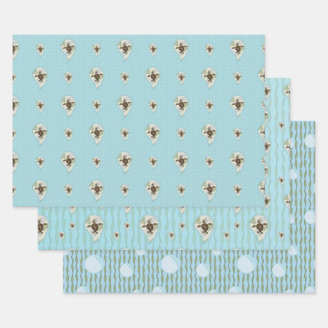 Callie the Sea Turtle Wrapping Paper Set (Set)