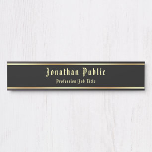 Calligraphed Black Gold Classic Nostalgic Look Door Sign