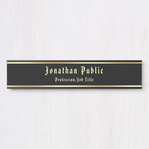 Calligraphed Black Gold Classic Nostalgic Look Door Sign