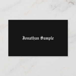 Calligraphed Black White Template Vintage Old Font Business Card