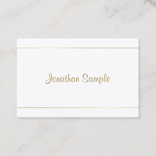 Calligraphed Design Gold Script Glamorous Trendy Business Card