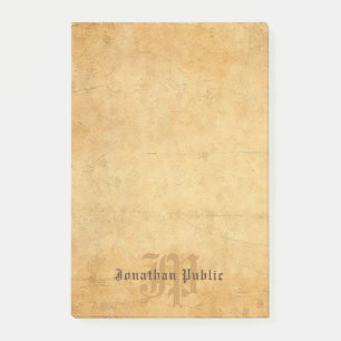 Calligraphed Elegant Monogram Template Vintage Post-it Notes