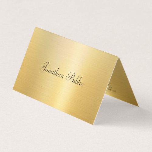 Calligraphed Faux Gold Modern Professional Trendy Business Card