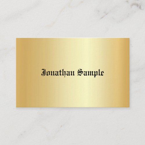 Calligraphed Faux Gold Template Vintage Old Text Business Card