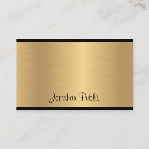 Calligraphed Modern Glamour Gold Excellent Luxury Business Card