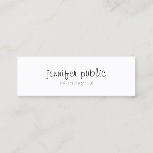 Calligraphed Modern Professional Clean Template Mini Business Card