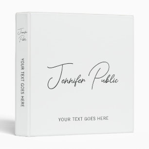 Calligraphed Name Add Logo Script Text Here 3 Ring Binder